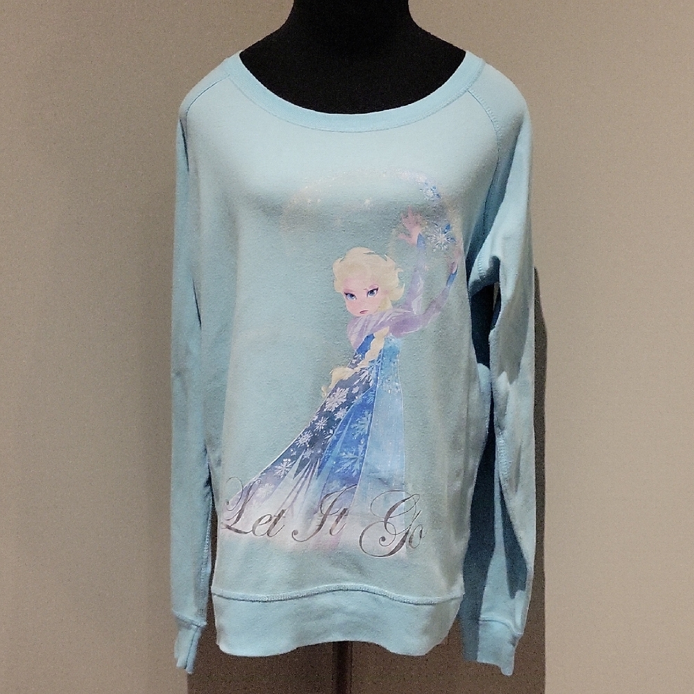 Disney Light Blue Elsa Crew Neck Sweater